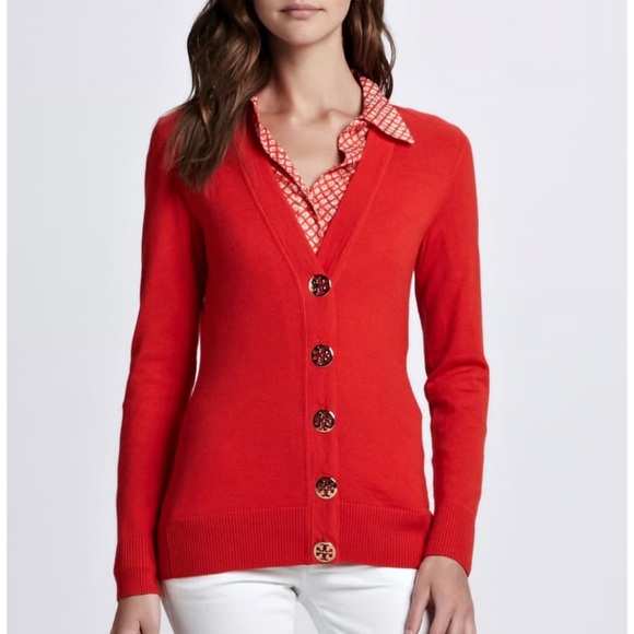 Tory Burch Red Cardigan Sweater - Picture 2 of 8